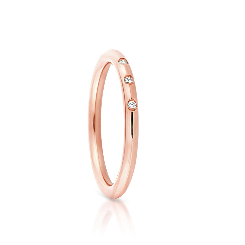 Little Darlings 3 Diamonds Rose Gold Ring