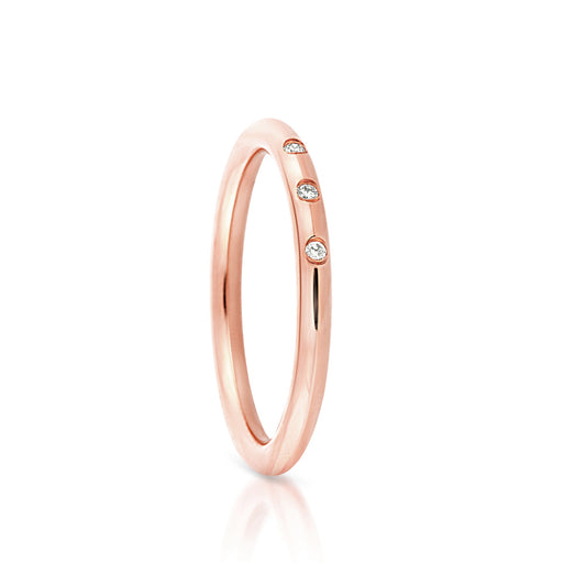 Little Darlings 3 Diamonds Rose Gold Ring