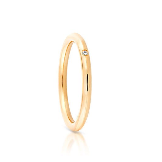 Little Darlings Diamonds Single Diamond Yellow Gold Ring