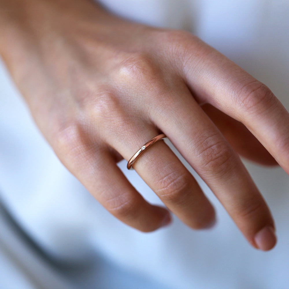 Little Darlings Diamonds Single Diamond Rose Gold Ring