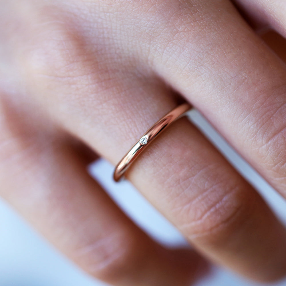 Little Darlings Diamonds Single Diamond Rose Gold Ring