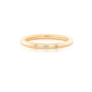 Little Darlings 3 Diamonds Yellow Gold Ring
