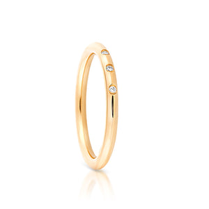 Little Darlings 3 Diamonds Yellow Gold Ring