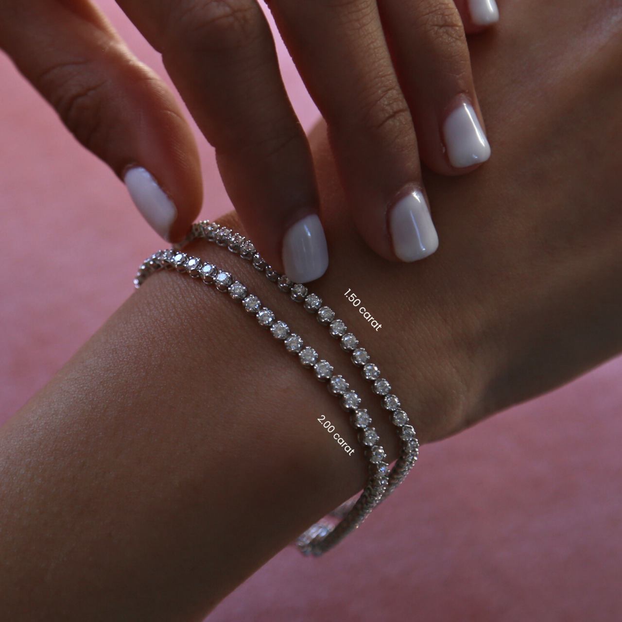 2 carat Diamond Tennis Bracelet 18 White Gold