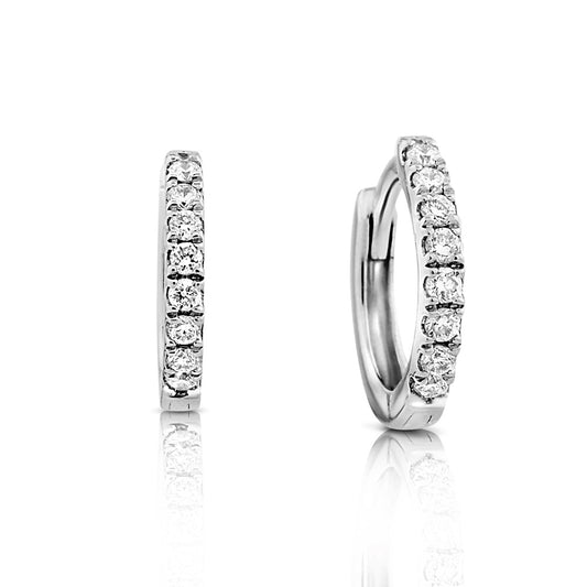 Lexi Petite Diamond Huggie Sleepers White Gold
