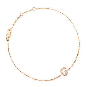 Diamond Letter Monogram Bracelet Yellow Gold