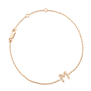 Diamond Letter Monogram Bracelet Yellow Gold