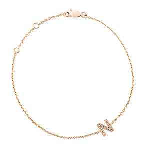 Diamond Letter Monogram Bracelet Yellow Gold