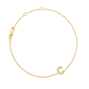 Diamond Letter Monogram Bracelet Yellow Gold