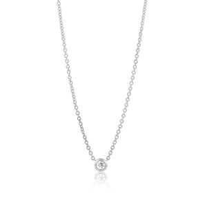 Diamond Solitaire Necklace in White Gold