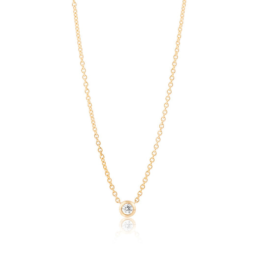 Diamond Solitaire Necklace in Yellow Gold