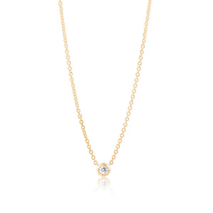 Diamond Solitaire Necklace in Yellow Gold