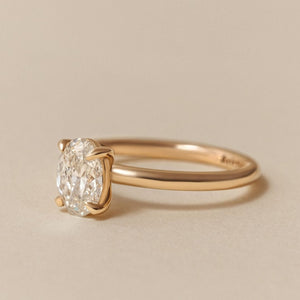 Ava Oval Diamond Engagement Ring - 1.00 carat Lab Grown Diamond with Diamond Band 18ct Yellow Gold