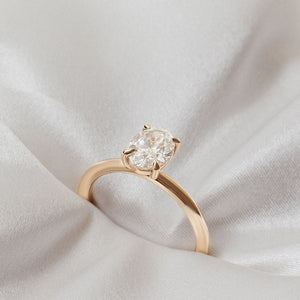 Ava Oval Diamond Engagement Ring - 1.00 carat Lab Grown Diamond with Diamond Band 18ct Yellow Gold