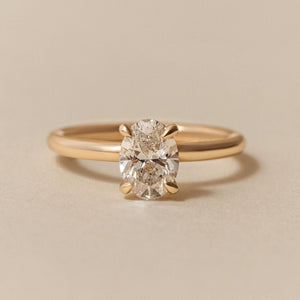 Ava Oval Diamond Engagement Ring - 1.00 carat Lab Grown Diamond with Diamond Band 18ct Yellow Gold