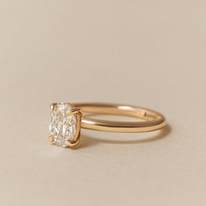 Ava Oval Diamond Engagement Ring - 1.00 carat Lab Grown Diamond with Diamond Band 18ct Yellow Gold