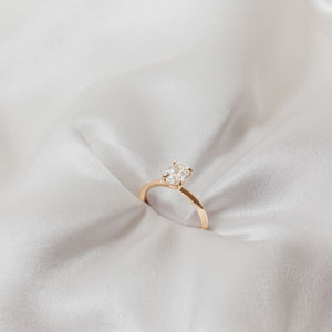 Ava Oval Diamond Engagement Ring - 1.00 carat Lab Grown Diamond with Diamond Band 18ct Yellow Gold