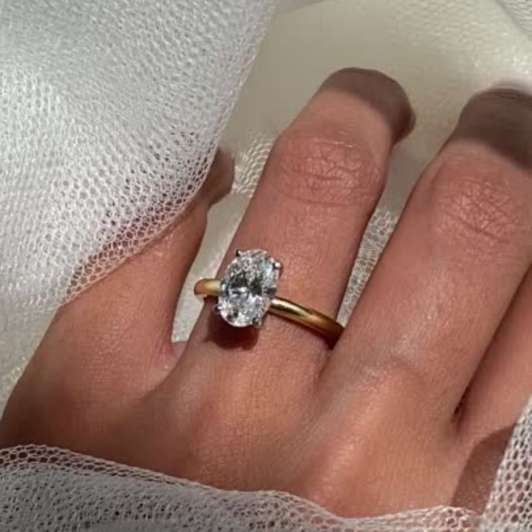 Ava Oval Diamond Engagement Ring - 2.00 carat Lab Grown Diamond
