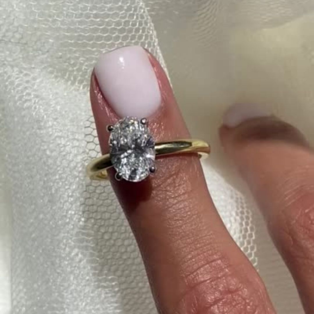 Ava Oval Diamond Engagement Ring - 2.00 carat Lab Grown Diamond