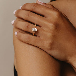 Ava Oval Diamond Engagement Ring - 1.00 carat Lab Grown Diamond with Diamond Band 18ct Yellow Gold
