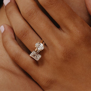 Ava Oval Diamond Engagement Ring - 1.00 carat Lab Grown Diamond with Diamond Band 18ct Yellow Gold
