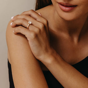 Ava Oval Diamond Engagement Ring - 1.00 carat Lab Grown Diamond with Diamond Band 18ct Yellow Gold