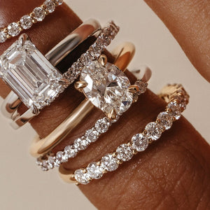 Ava Oval Diamond Engagement Ring - 1.00 carat Lab Grown Diamond with Diamond Band 18ct Yellow Gold