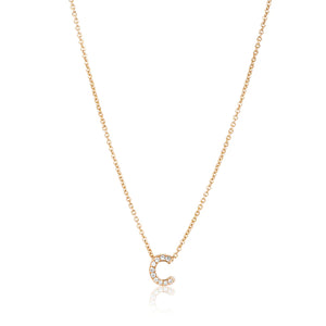 3D Diamond Letter Monogram Necklace Yellow Gold