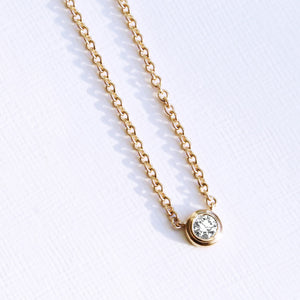 Diamond Solitaire Necklace in Yellow Gold