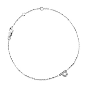 Diamond Letter Monogram Bracelet White Gold
