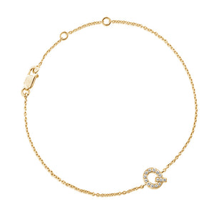 Diamond Letter Monogram Bracelet Yellow Gold