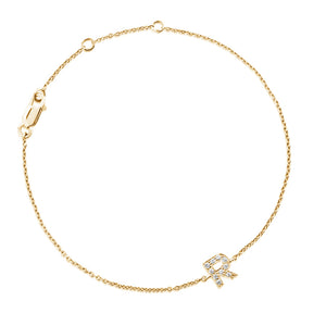 Diamond Letter Monogram Bracelet Yellow Gold