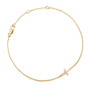 Diamond Letter Monogram Bracelet Yellow Gold
