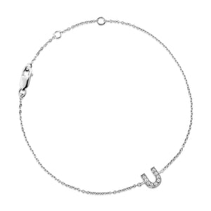 Diamond Letter Monogram Bracelet White Gold