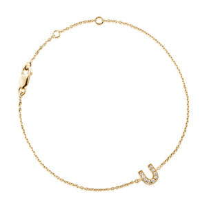 Diamond Letter Monogram Bracelet Yellow Gold