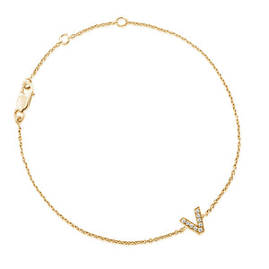 Diamond Letter Monogram Bracelet Yellow Gold