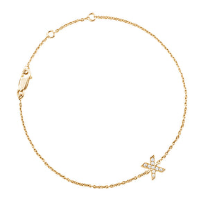 Diamond Letter Monogram Bracelet Yellow Gold