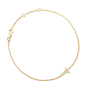 Diamond Letter Monogram Bracelet Yellow Gold