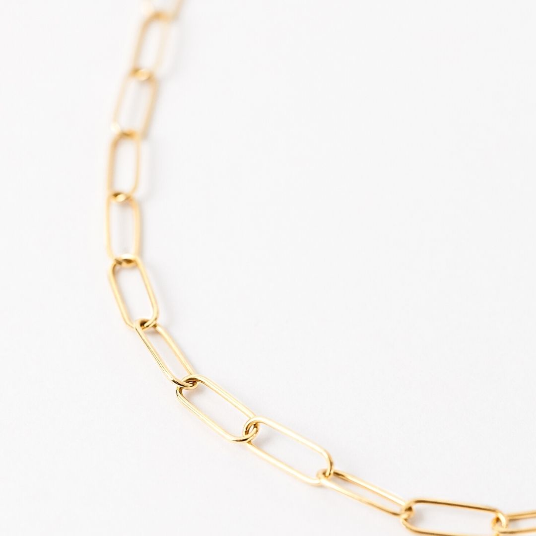 Caroline Cable Chain 18 Yellow Gold Necklace  - 45 cm
