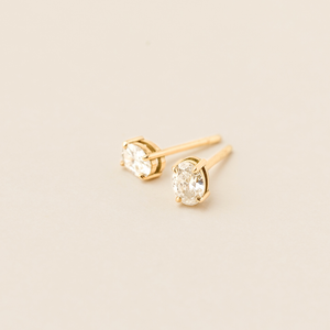 Cecille Oval Lab Grown Diamond Stud Earrings - 18 Yellow Gold