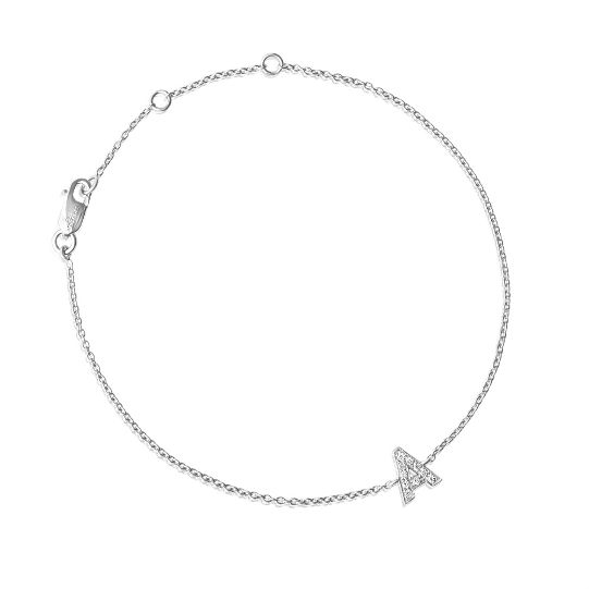 Diamond Letter Monogram Bracelet White Gold