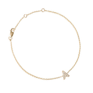 Diamond Letter Monogram Bracelet Yellow Gold