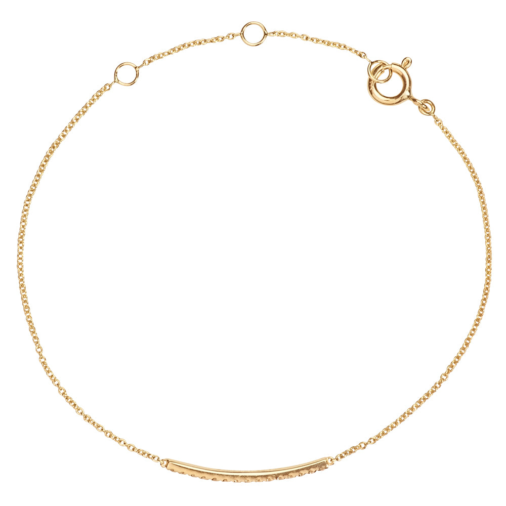 Diamond Bar Bracelet set in Yellow Gold