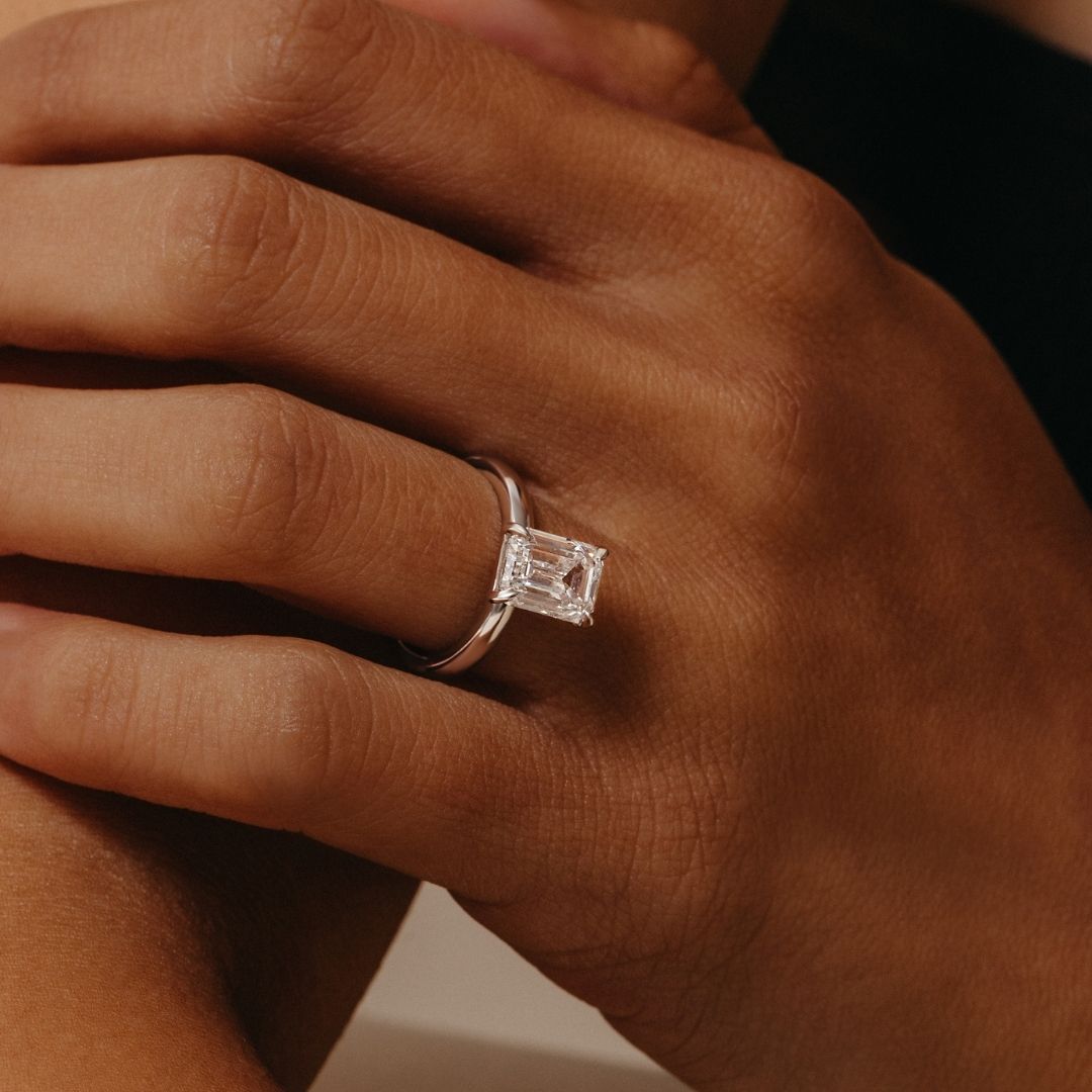 Dea Emerald Cut Diamond Engagement Ring - 2.00 carat Lab Grown Diamond 18ct Yellow or White Gold