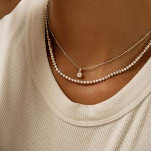 Classic Diamond .50ct Solitaire Necklace in 18 White Gold