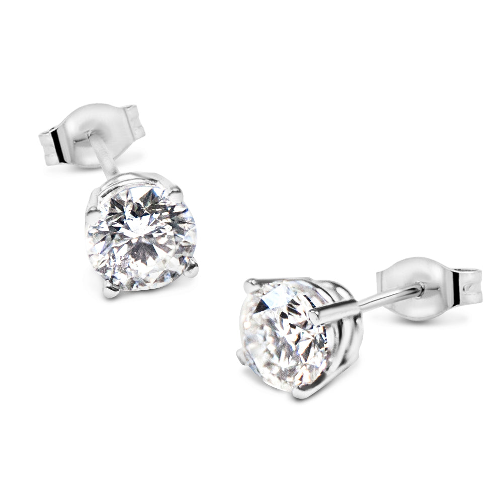 Diamond Stud Earrings 1.00 carat White Gold 18k