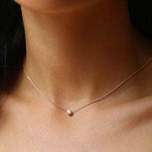 Elio Solitaire Necklace  .10ct Lab Grown Diamond Pendant Necklace 18ct Yellow Gold