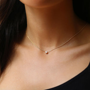 Elio Solitaire Necklace  .10ct Lab Grown Diamond Pendant Necklace 18ct Yellow Gold