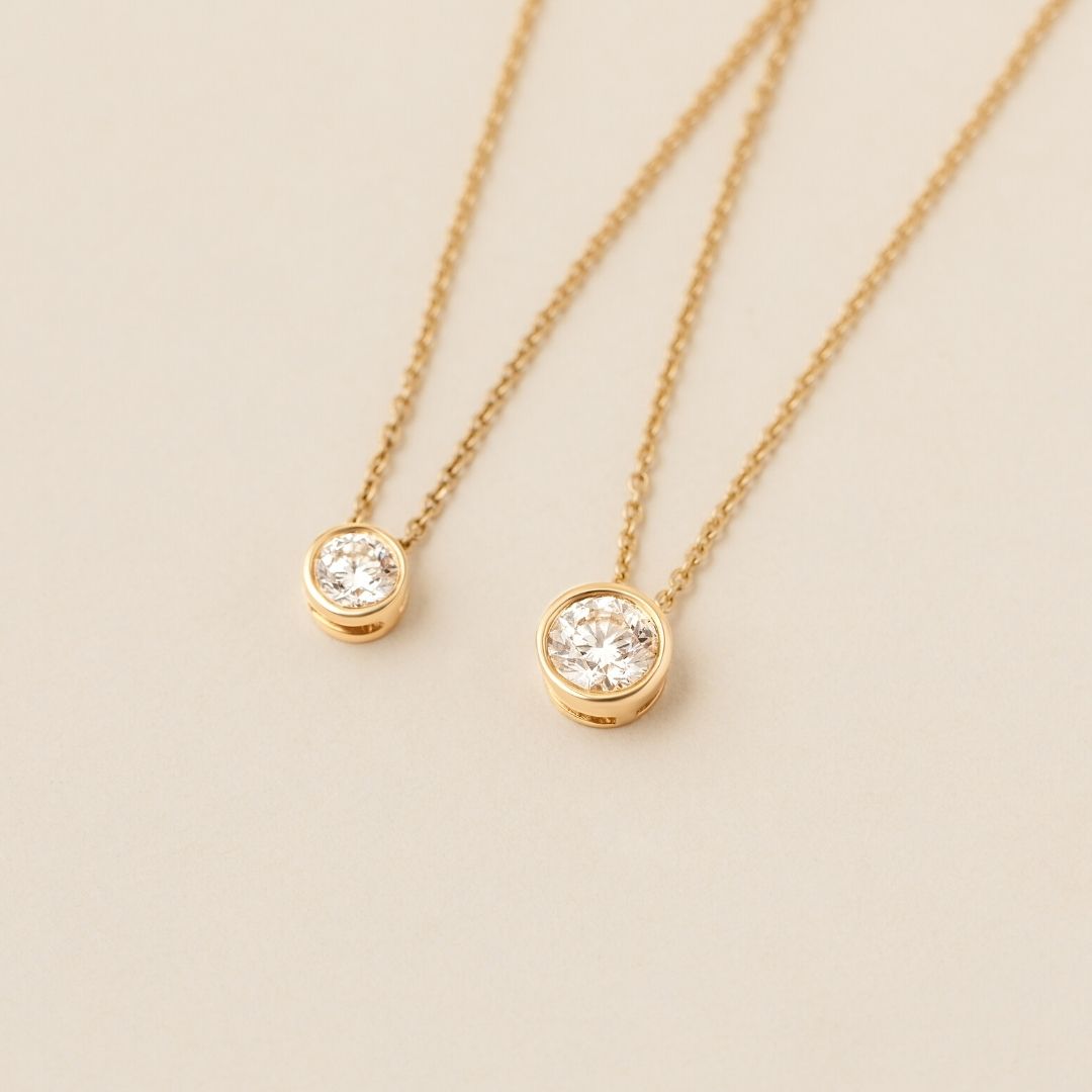 Elio Solitaire Necklace - Lab Diamond Pendant Necklace 18ct Yellow Gold Futurae Diamonds