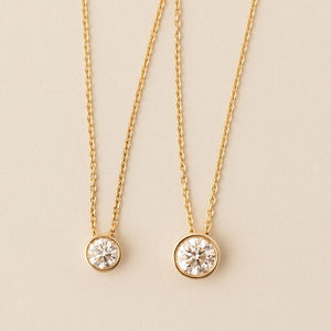 Elio Solitaire Necklace - Lab Grown Diamond Pendant Necklace 18ct Yellow Gold